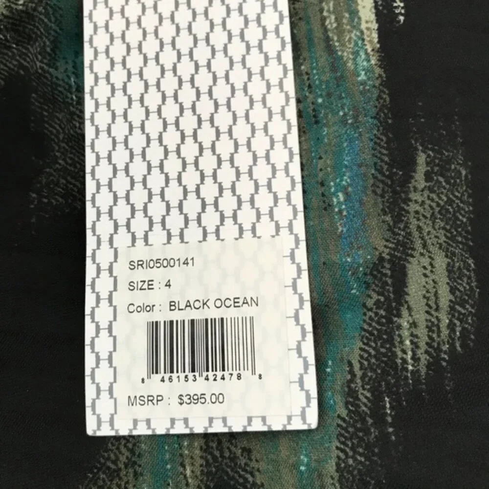 Halston Heritage Pleated Faux Wrap Cocktail Dress - Picture 6 of 9